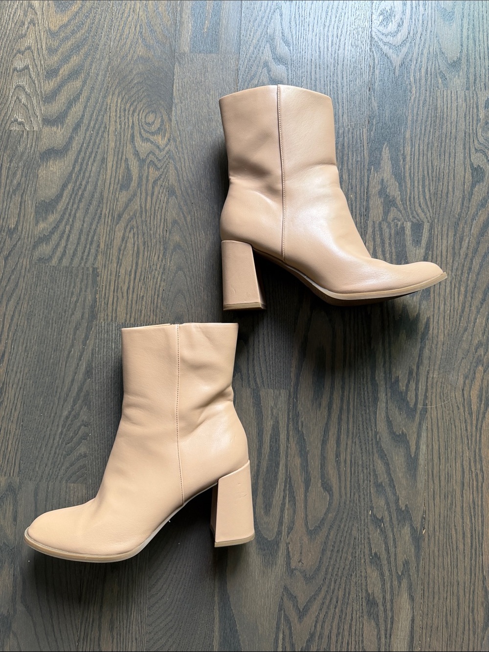 A New Day Women's Nude Block Heel Ankle Boots (9)
